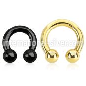 cbrt6 horseshoes anodized surgical steel 316l belly button