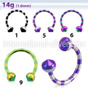 cbtl14 horseshoes anodized surgical steel 316l belly button