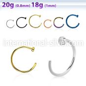 clns fake illusion hoops surgical steel 316l belly button
