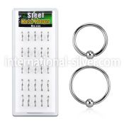 dbcr2 hoops captive rings surgical steel 316l ear lobe