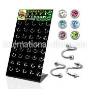 dbjmx3 spirals twisters surgical steel 316l eyebrow