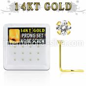 dgsc17 l shape nose studs gold nose