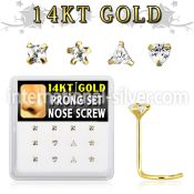 dgsc3 l shape nose studs gold nose