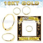 g18end 18 karat yellow gold endless nose hoop ring 22g