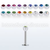 lbajb3 labrets lip rings surgical steel 316l with acrylic parts labrets chin