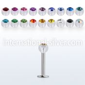 lbajb4 labrets lip rings surgical steel 316l with acrylic parts labrets chin