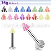 lbbecn3 labrets lip rings surgical steel 316l with acrylic parts labrets chin
