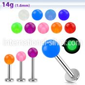 lbgl labrets lip rings surgical steel 316l with acrylic parts labrets chin