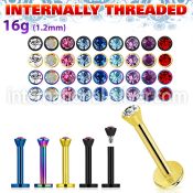 lbtc25 labrets lip rings anodized surgical steel 316l labrets chin