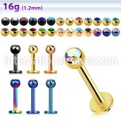 lbtc3 labrets lip rings anodized surgical steel 316l labrets chin