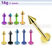 lbtcn3 labrets lip rings anodized surgical steel 316l labrets chin