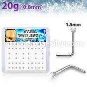 nlzr15xc surgical steel nose studs prong set round clear cz