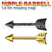 nptsh8 straight barbells anodized surgical steel 316l nipple