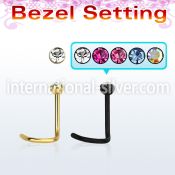 nscbt25 l shape nose studs anodized surgical steel 316l nose