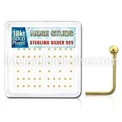 nsx18b l shape nose studs silver 925 nose