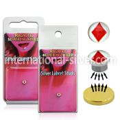 pkml11 fake illusion body jewelry silver 925 belly button