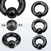 sbcrt2 hoops captive rings anodized surgical steel 316l ear lobe