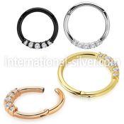 sgsh28 pvd plated steel hinged segment ring cnc cz side