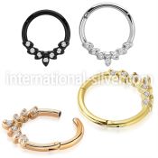 sgsh30 pvd plated steel hinged segment ring leaves cnc cz