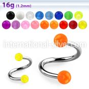 speuvb spirals twisters surgical steel 316l with acrylic parts eyebrow