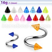 speuvcn spirals twisters surgical steel 316l with acrylic parts eyebrow