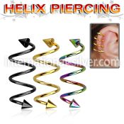 sphetcn spirals twisters anodized surgical steel 316l helix
