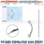 sset01 professional piercing kit steel eyebrow bananas needle