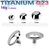 tag flat dome shaped titanium g23 dermal anchor top part