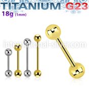 ubb18b3 titanium straight barbell 18g 3mm balls
