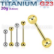 ubb20b3 titanium straight barbell 20g 3mm balls