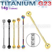 ubbindz titanium industrial barbell 14g two balls cz on