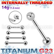 ubbnpsin titanium g23 nipple straight barbell 4mm balls