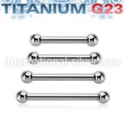 ubbnpss titanium nipple straight barbell 3mm balls