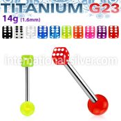 ubbvdi straight barbells titanium g23 with acrylic parts tongue