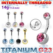 ubn2cgin titanium curved barbell internal threading balls