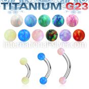 ubneop3 titanium curved barbell 16g 3mm synthetic opal balls