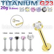 ulbpispz20 titanium labret stud 20g threadless push in top