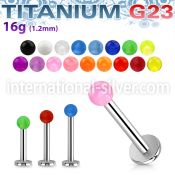 uluvb3 labrets lip rings titanium g23 with acrylic parts labrets chin