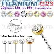 upinz titanium threadless push in top press fit cz