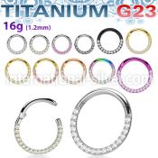 usgsh11 titanium hinged segment hoop 16g cz side