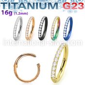 usgsh10 titanium hinged segment hoop 16g cnc pave set cz