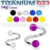 uspuvb4 spirals twisters titanium g23 with acrylic parts labrets chin