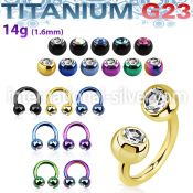utcbjb5 anodized titanium g23 circular barbell 5mm jewel balls