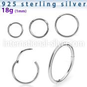 vsegh18 925 silver seamless and segment rings ear othersear lobe ear othersseptum tongue tragus piercing