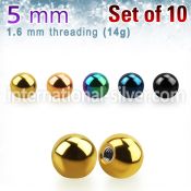 xbt5g loose body jewelry parts anodized surgical steel 316l belly button