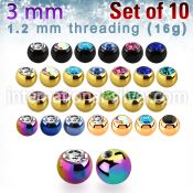 xjbt3s loose body jewelry parts anodized surgical steel 316l belly button