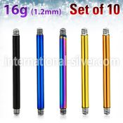 xtbb16g loose body jewelry parts anodized surgical steel 316l belly button