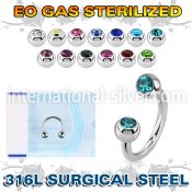 zcbe2c eo gas sterilized piercing surgical steel circular barbell 3mm balls