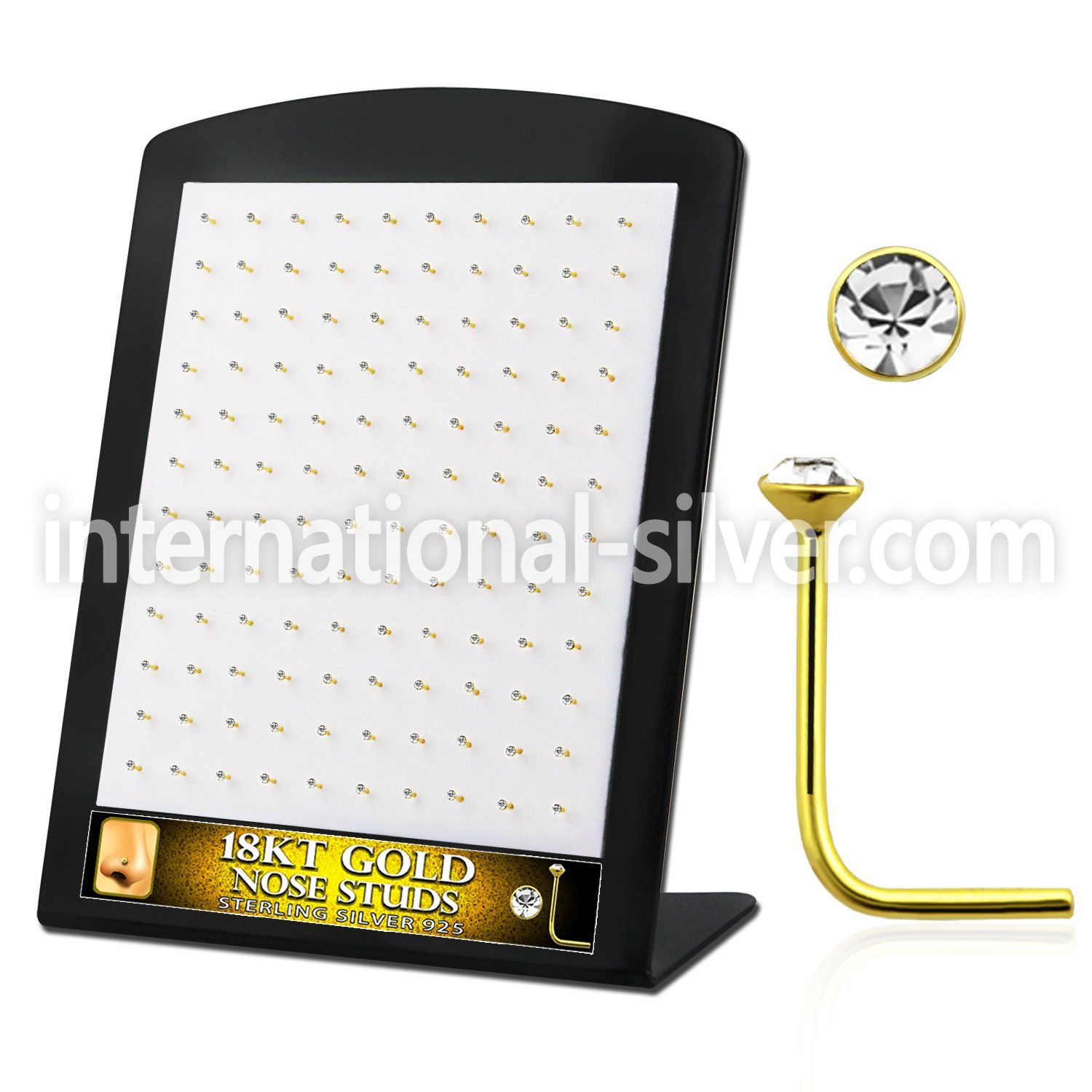 18brsrgc l shape nose studs silver 925 nose