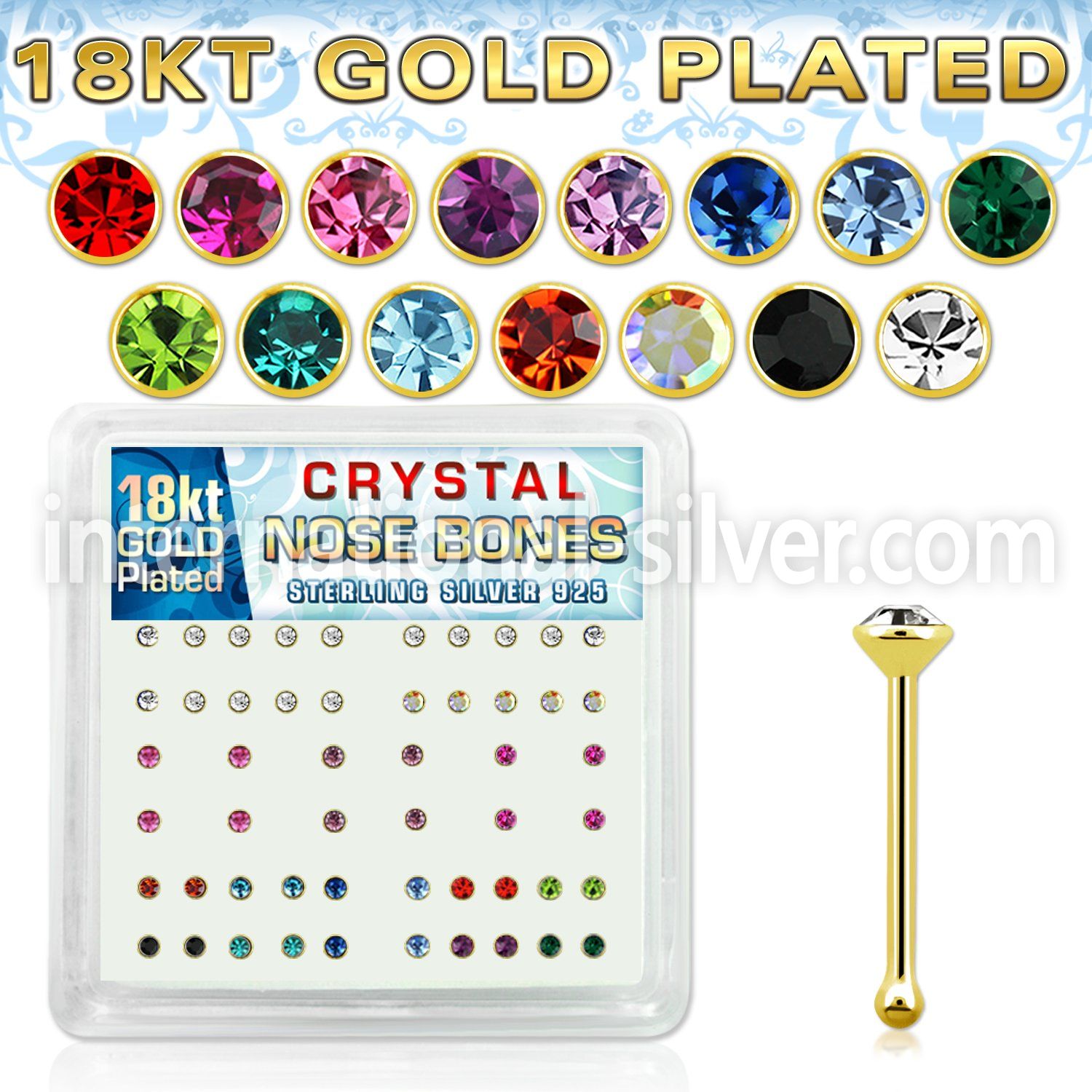 18nbbxm nose bone silver 925 nose